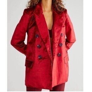 Free People Cherry Juice Blazer Size Small